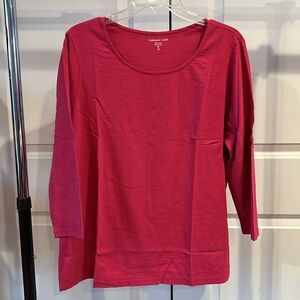 Coldwater Creek Women Red/Pink Long Sleeve Tee